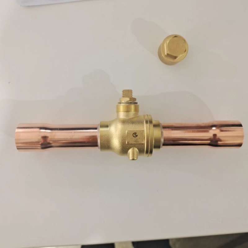 La válvula de bolas de refrigeración de latón 3/8 ajuste de precisión de la válvula DN4 Dos asas para 0 ~ 4.5 MPa