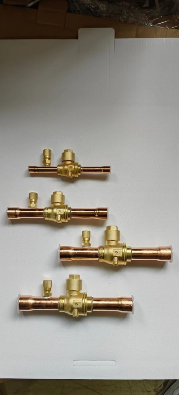 La válvula de bolas de refrigeración de latón 3/8 ajuste de precisión de la válvula DN4 Dos asas para 0 ~ 4.5 MPa